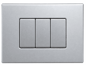 Placca CAL compatibile BTicino Axolute argento con tre comandi Tech