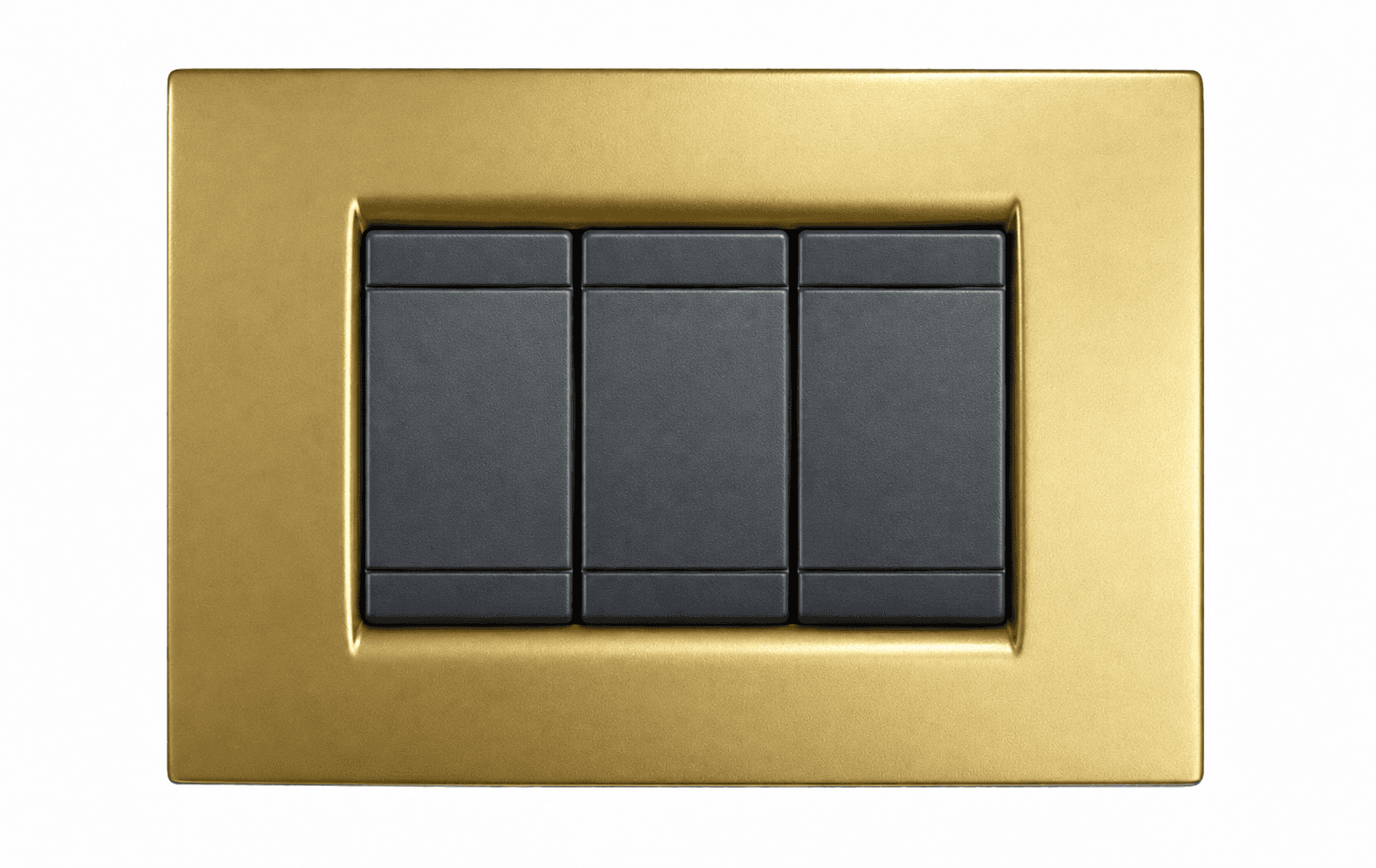 Placca CAL compatibile Vimar Idea oro opaco con tre comandi grigi